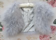 Grey FEATHER Bridal Bolero Shrug Jacket 8/10 Joan Lee £87 Worn Once