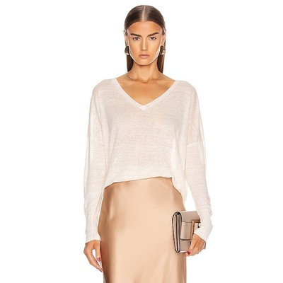 NILI LOTAN Ginny Linen Sweater Ivory 