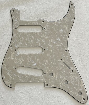 For US Fender 57' 8 screw Stratocaster Guitar Pickguard,4 Ply Ivory White Pearl