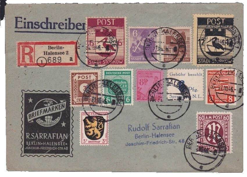 Postal History German 1941-1950 Year of Issue Stamps