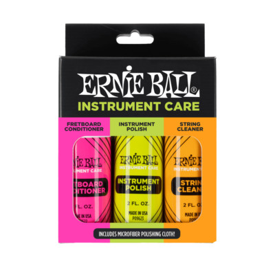 Ernie Ball Instrument Care 3 Pack w/ Polishing Cloth