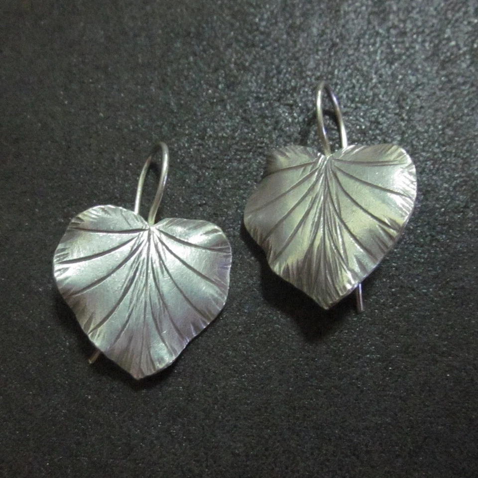 Orecchini d'argento Hill Tribe Fine Sterling Silver Earring Lucky Leaf Nature - Image 2 of 4