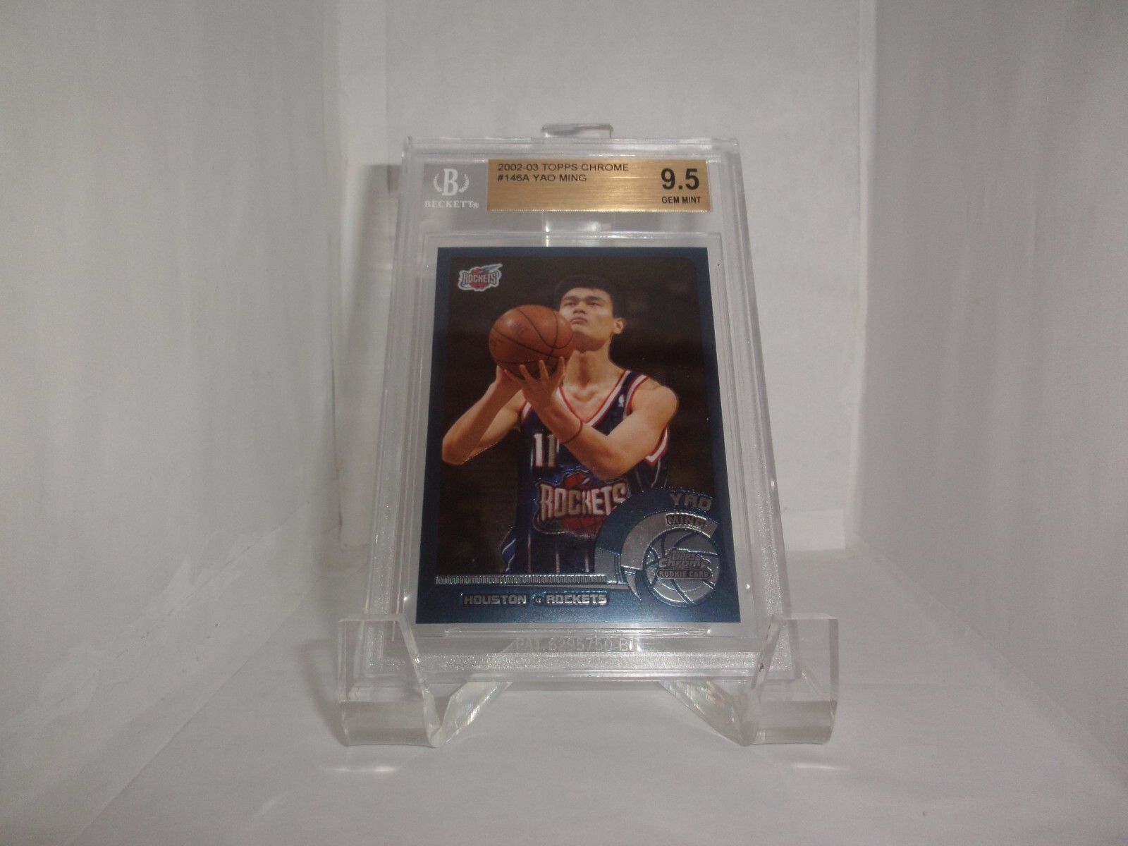 Yao Ming 2002 Topps Chrome RC Beckett 9.5 Gem Mint RARE Rockets HOF