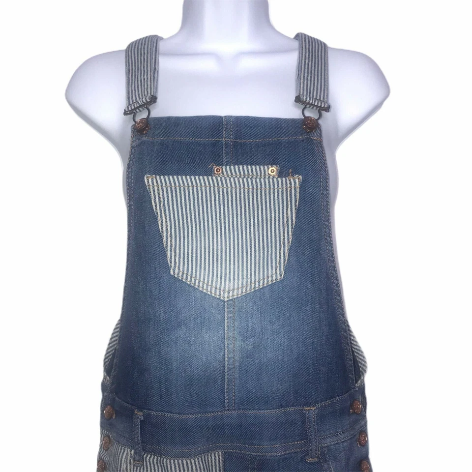 American Rag Patch Overalls Shortalls Juniors 1 - Image 2 of 4