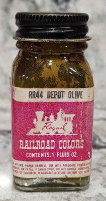 FLOQUIL RAILROAD COLORS MODEL PAINT - 1oz 1 OUNCE - RR44 DEPOT OLIVE