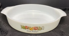 Anchor Hocking Fire King 9” Cake Pan Petite Potage #429 Vegetable Harvest F2