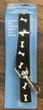 Medium Dog Leash by Greenbrier Kennel Club Black Bones 48  