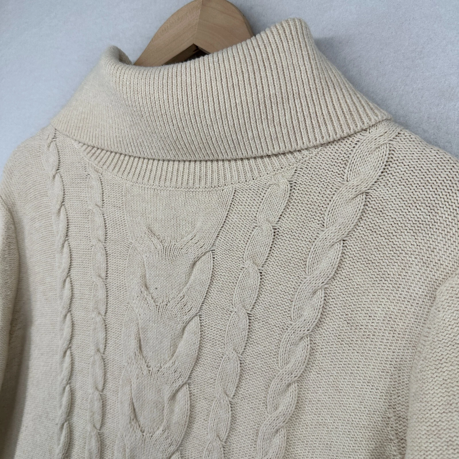 OFF WHITE BANANA REPUBLIC Vestito M Maglia Cavo Maglione Girocollo Accogliente Tunica Off White