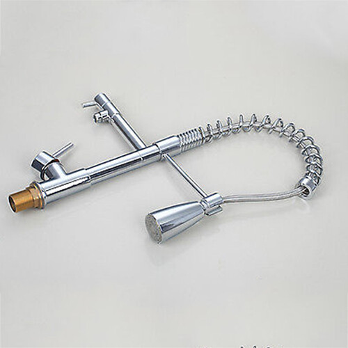 Chrome Kitchen Sink Mixer LED Pull Down Swivel Spout Taps Deck Mounted Faucet - Picture 8 of 9