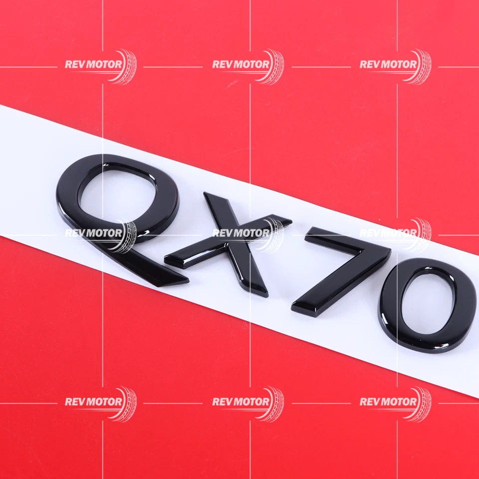 For Infini-ti QX70 Auto Rear Liftgate Letter Badge Emblem Nameplate Gloss Black - Imagem 3 de 4