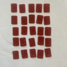 Lot of 25 Vintage Red Acrylic Flower Stones Cabochons