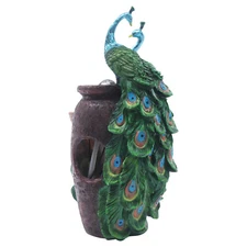 Peacock Waterfall Fountain Desktop Ornament Indoor Feng Shui Water Sound Decor
