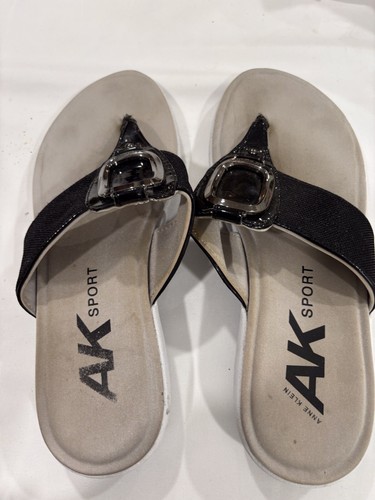 Anne Klein Quartet Black Sport Sandals Size 9 1/2 M - Picture 2 of 6
