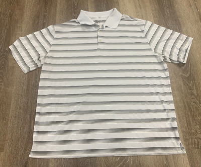 Nike Dri Fit Mens Sz XL X-Large Short Sleeve Dress Shirt Blue Stripe Polo  Golf | eBay