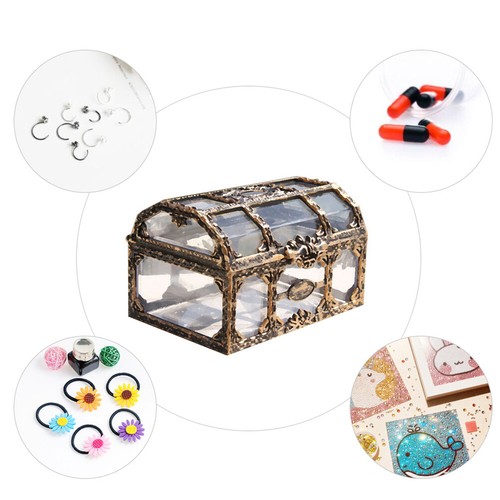 Boîte au trésor de Pirate transparente en plastique, étui à bijoux en cristal, c - Imagen 10 de 12