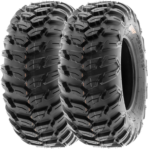 2 Tires Sunf 26X9R12 ATV UTV Tire 26X9X12 Loose over Hardpack 6 PR A043