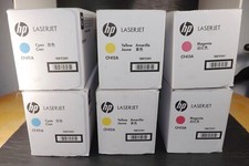 6 Genuine Empty Used Virgin HP CF411A, CF412A, CF413A, Laser Toner Cartridges