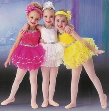 Child 6X7 WHITE Christmas "Bon Bon" Dance Costume with HEADDRESS