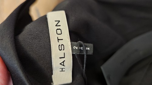 Stunning Halston Black To White Ombre One Shoulder Evening Gown In Size Uk6 Dres - Picture 6 of 6