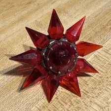 Vtg 1930s  Matchless Wonder Star Xmas Light . Red  / Red 9 point