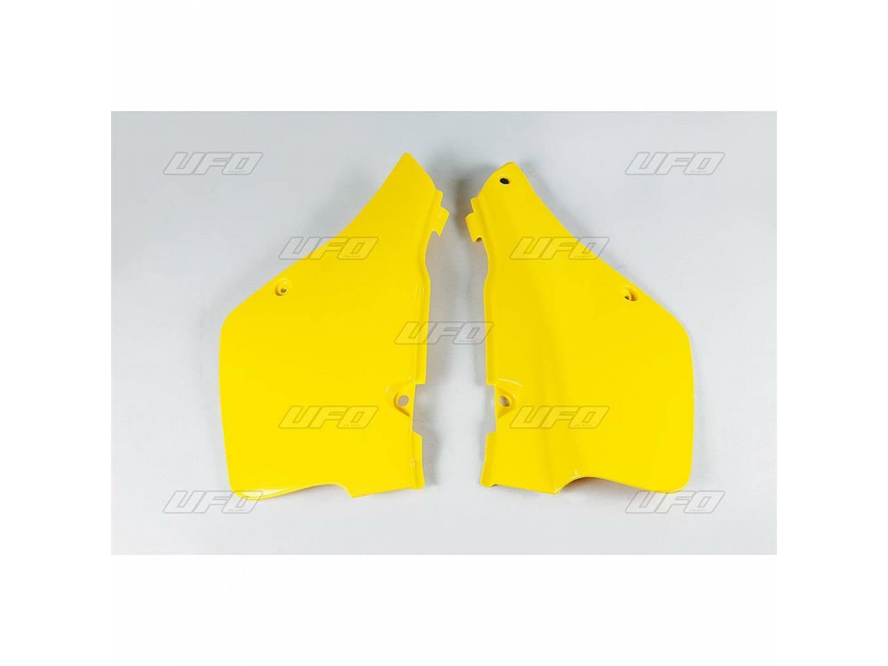 Plaques numéro latérales jaune UFO pour motocross SUZUKI RM250 1989-1992