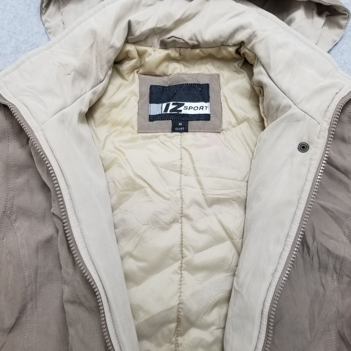 IZ Sport Jacket Womens Medium Brown Parka Full Zip Pockets IZ Sport Jacket Womens Medium Brown Parka Full Zip Pockets