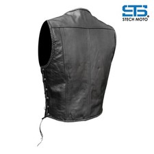 Gilet E Smanicati Neri Uomo In Pelle Per Motociclista | Acquisti - Foto 9