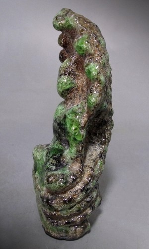 Antique Sculpture Khmer Naga Sheltered Buddha Green Relic Stone of Na Dune Style - Picture 3 of 6