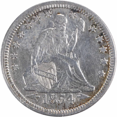 1854 Liberty Seated Silver Quarter EF Uncertified #300