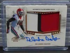 2019 Leaf Trinity DEANDRE BAKER TAG Patch Auto Bronze Prismatic RC NY Giants