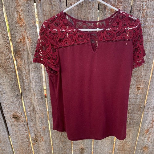 Blouse short sleeve lace upper size large - 第 1/8 張圖片