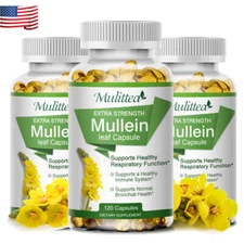 New Mulittea Mullein Leaf Capsules 1000mg  Support Lung Cleanse Capsules