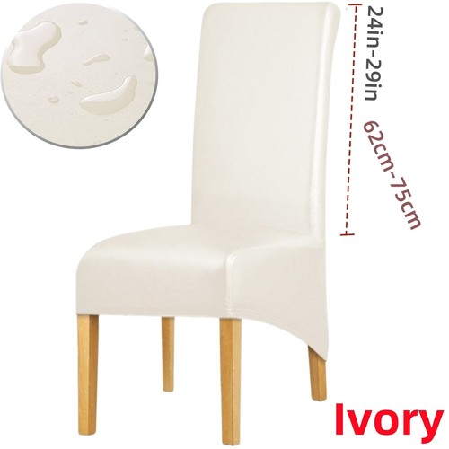 Stretch PU Leather Dining Room Chair Covers XL Size Chair Slip Cover Waterproof - Imagen 13 de 20