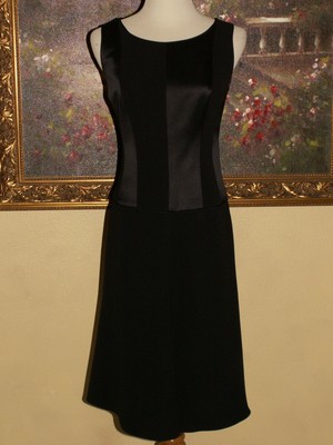 Giorgio Armani Womens Black Label Silk Sleeveless Black Dress Size