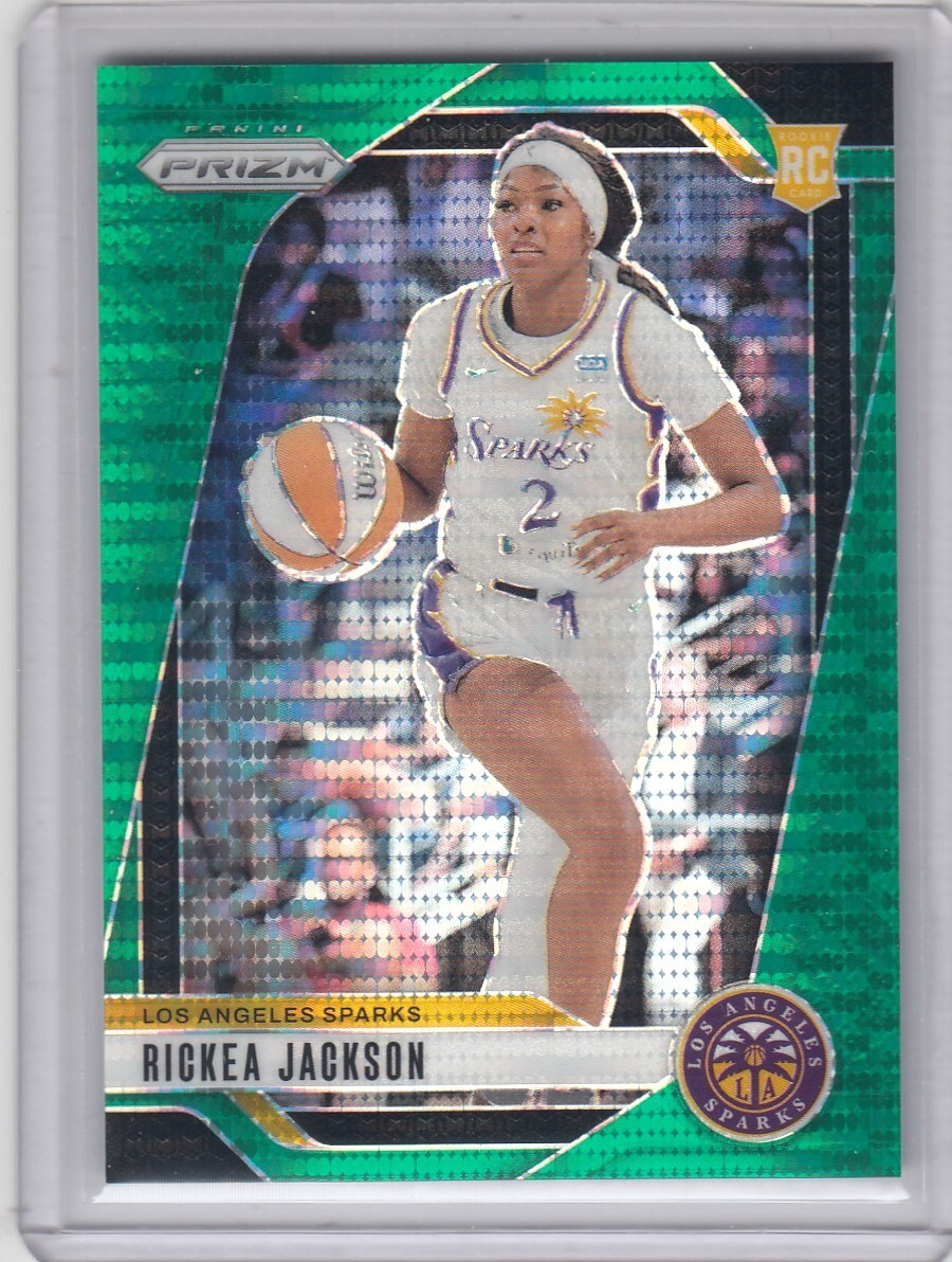 2024 Rickea Jackson Panini Prizm WNBA GREEN PULSAR HOLO Parallel /25 - #60 RC