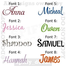 Personalized Custom Single Name Vinyl Wall Decal Sticker Decor Nursery Bedroom