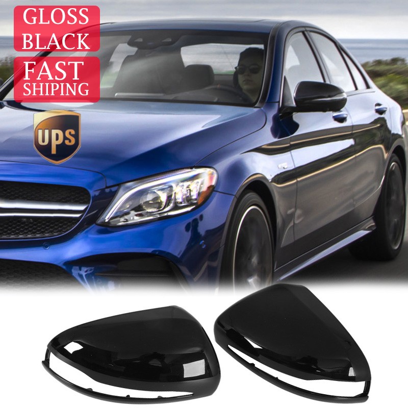 Gloss Black Door Wing Mirror Cover Caps For Mercedes Benz W205 X253 W213 W222
