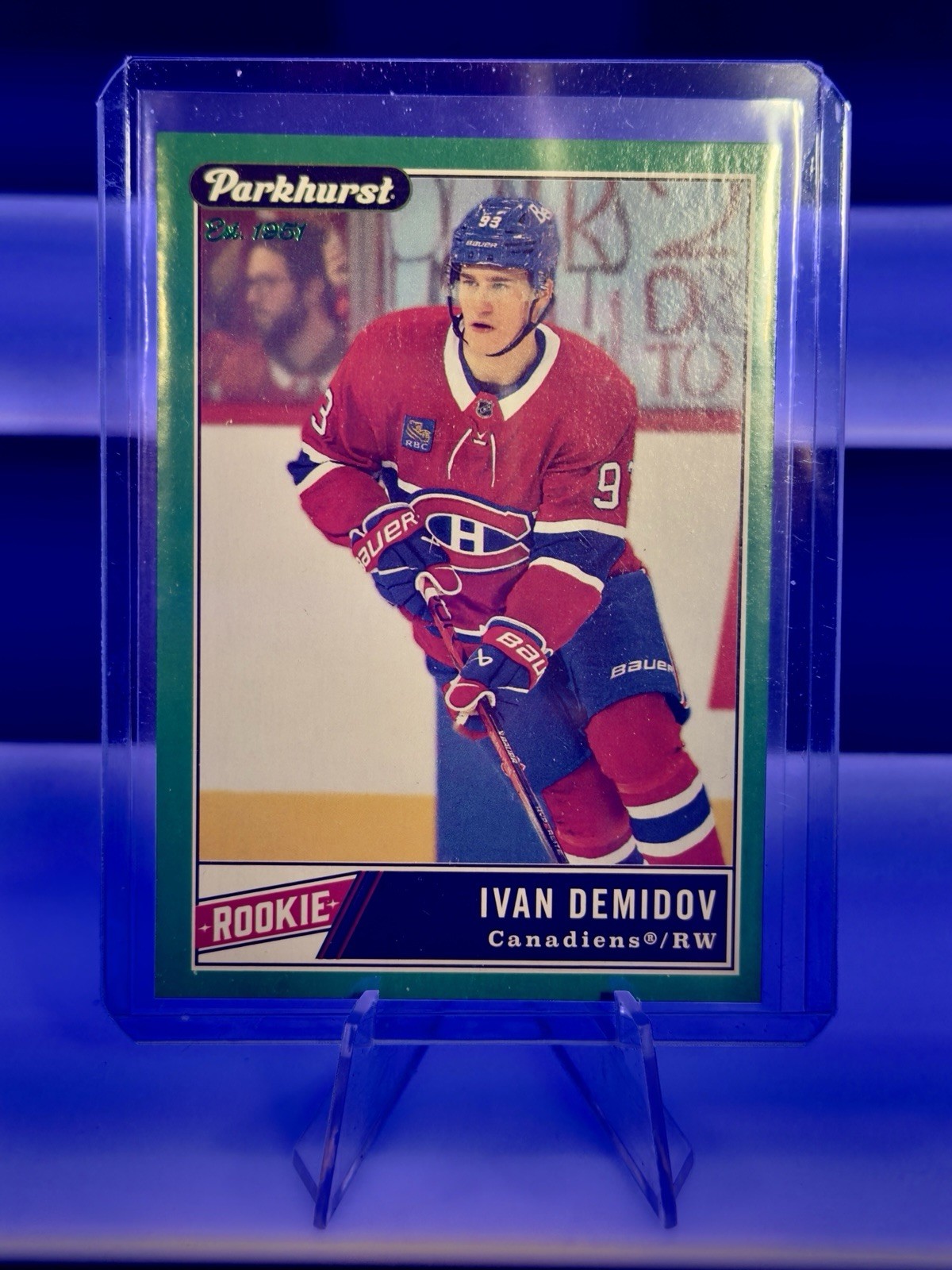 2025-26 Upper Deck Parkhurst Ivan Demidov 236 Emerald Ice Border RC Card 21/51