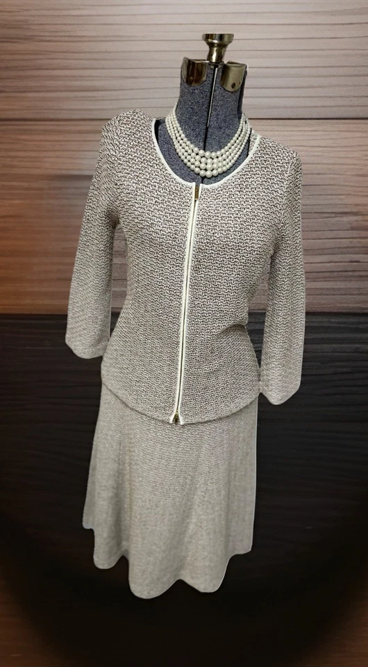 NUEVO Conjunto Falda Traje Colección Carlisle Talla M Tres Piezas Chaqueta Falda Top Tejido Foto 4 de 4