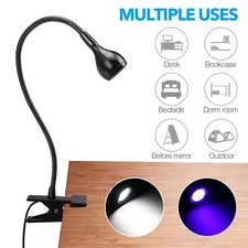 USB Flexible Reading LED Light Clip-on Beside Bed Desk Table Lamp Book Lamp