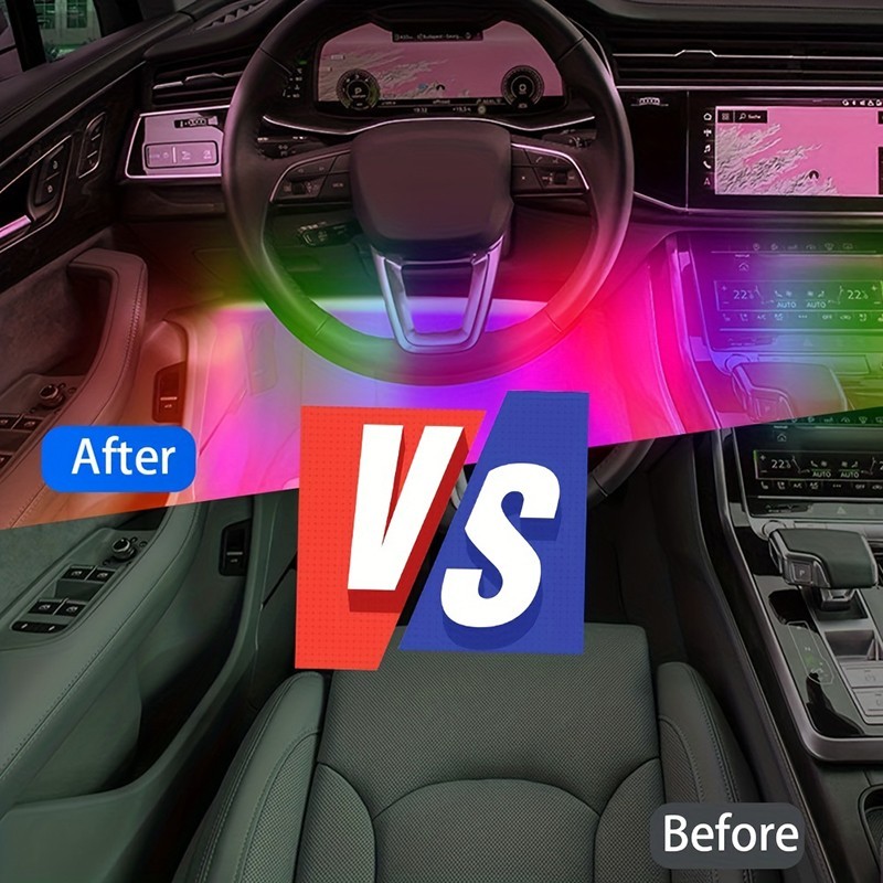 Lumière LED voiture avec synchronisation musicale et gestion Bluetooth - 4