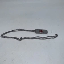 Stainless Steel Medical Alert "Heart Patient" Necklace Pendant Charm w 12" Chain