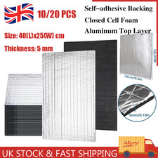 20 Sheets 5MM Sound Deadening Damping Mat Car Silent Compact Van Proofing Auto