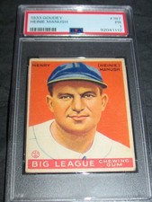 1933 Goudey #187 Heinie MANUSH PSA 1 Poor ~Washington Senators