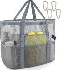 Mesh Beach Bag - Large Beach Tote Bag for Family Beach Bag for Toys Vacation E