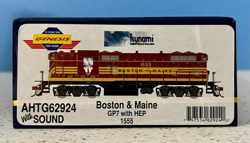 Boston & Maine GP7 w/HEP B&M-1555 Ath. Genesis DCC/Sound Tsunami OBX C7