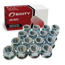 16 pc Nickel Flanged Flat Wheel Lug Nuts - M12x1.25mm .68" Standard