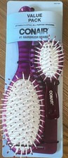 Conair Value Pack Brush/Mini Brush/Wide Tooth Comb NEW Detangle Style PINK