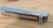 Vintage Universal Chrome Angle-cut Slip-on Exhaust Tip Extension W Clamp