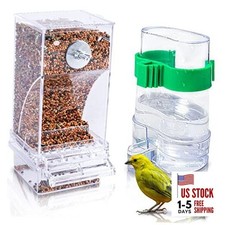 No Mess Bird Feeders Automatic Parrot Feeder Translucent  Drinking Bottle
